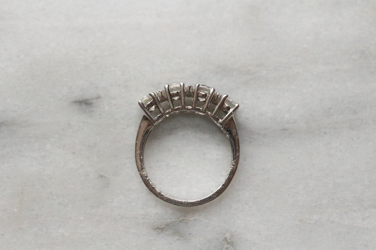 Vintage Sterling Silver 4 Cullinan Topaz Ring