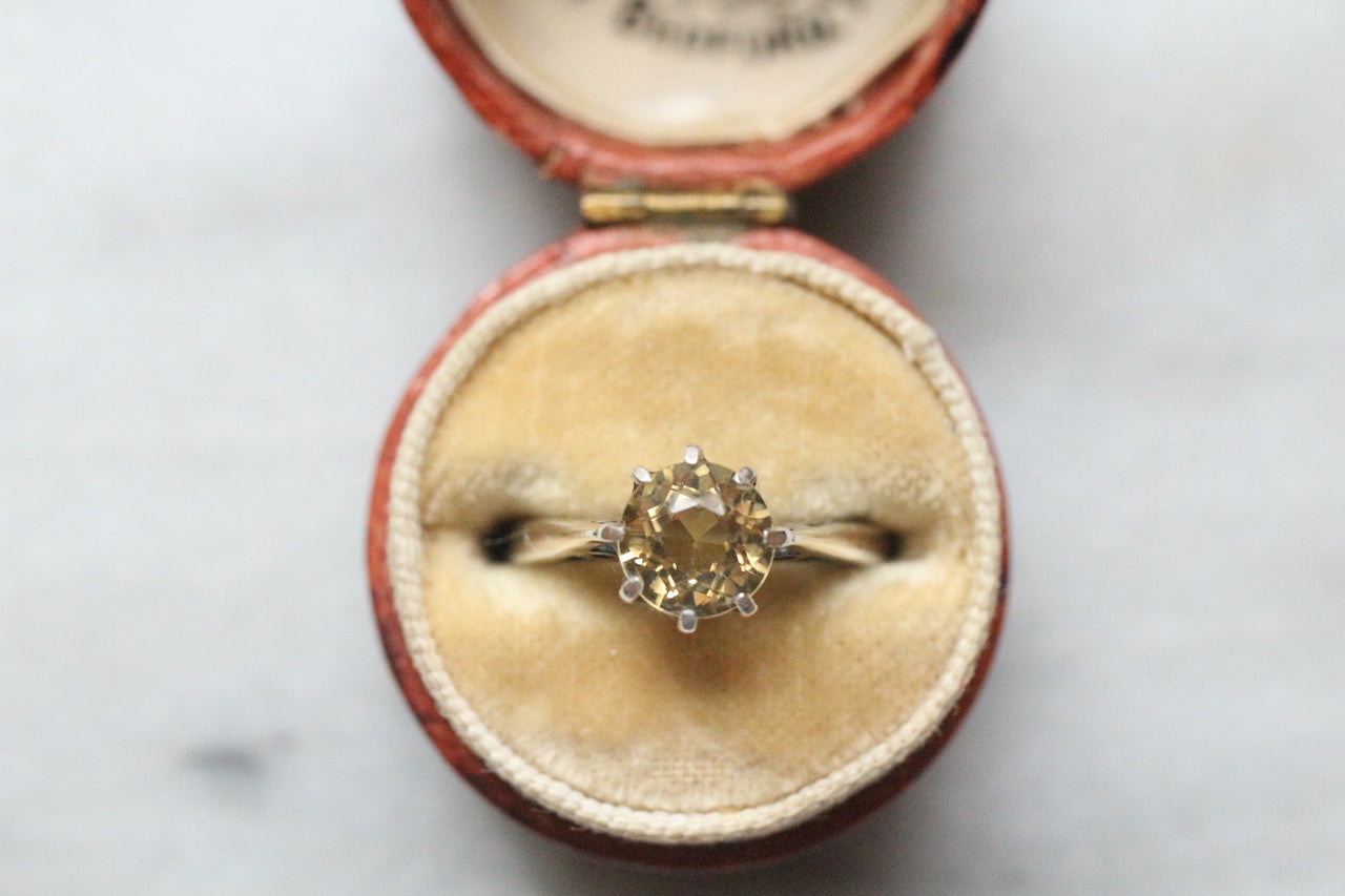 Vintage Silver Citrine Ring