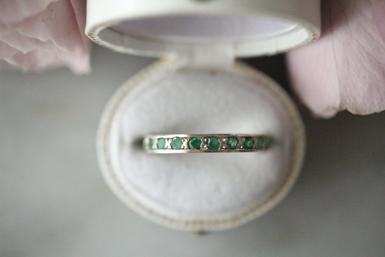 純銀祖母綠永恆戒指