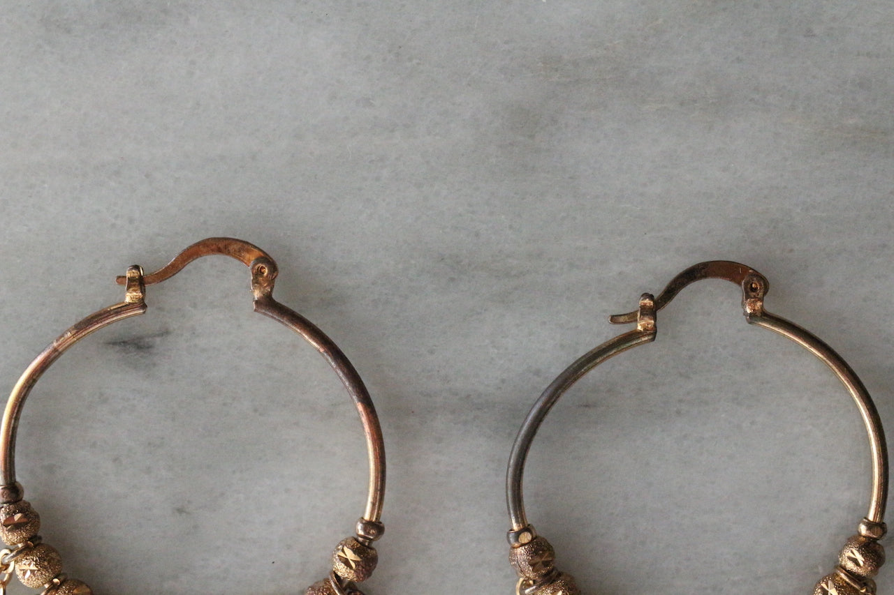 Boucles d'oreilles pendantes Cleore en cuivre vintage des années 1970
