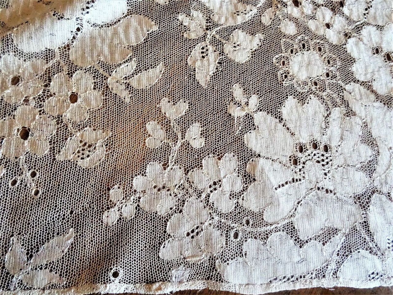 Antique Flower Decorated Silk Shawl